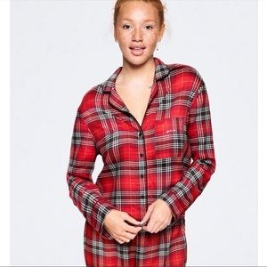 New PINK Button Down Sleep Top